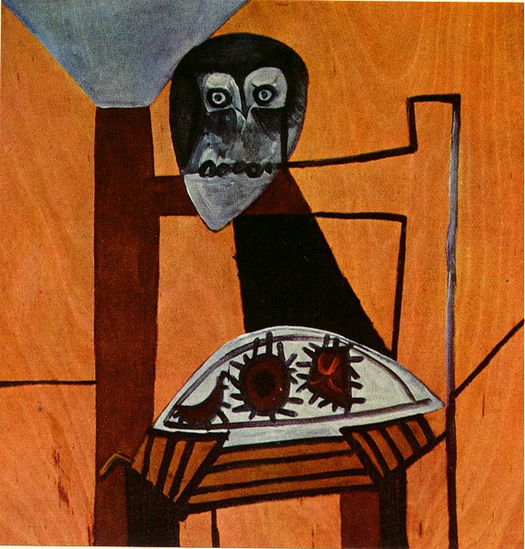 Picasso Owl on a chair and sea urchins 1946